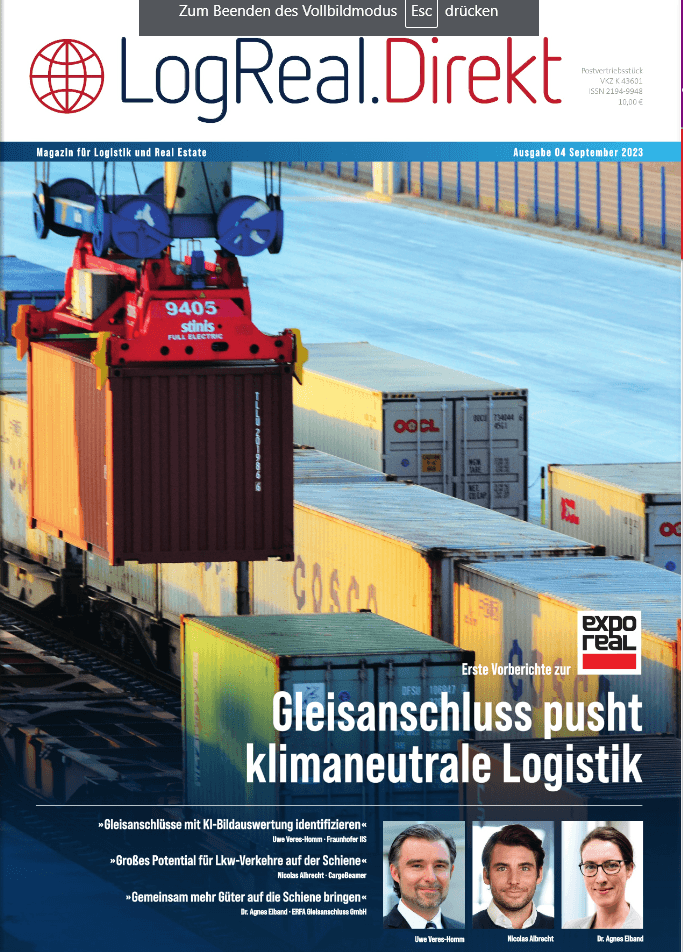 LNBB-ARTIKEL IN LOGREAL.DIREKT MAGAZIN 04/2023 ’GLEISANSCHLUSS PUSHT KLIMANEUTRALE LOGISTIK’